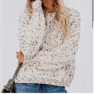 Seven7 Women's Colorful Speckled Cardigan